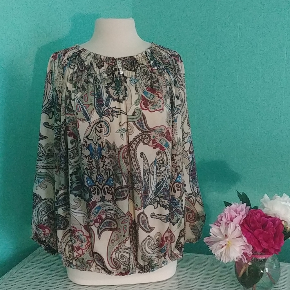 Zac& Rachel Paisley Blouse. Size 2X